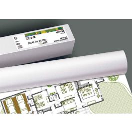 Fabrisa rollo de papel para plotter 610mm(24")x50m 80 gr blanco opaco