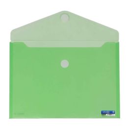 Office Box Carpeta Sobre Cierre C-Velcro Classic A4+ Apaisado Plástico Verde Translúcido