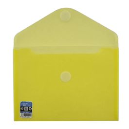 Office Box Carpeta Sobre Cierre C-Velcro Classic A5 Apaisado Plástico Amarillo Translúcido