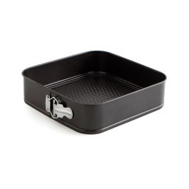 Quid Molde Cuadrado Desmontable Sweet Grey 26 cm - Acero Pintado Antiadherente Apto Horno Negro