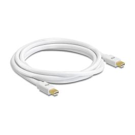 DeLOCK Cable Mini DisplayPort 1.2 a Mini DisplayPort (macho/macho) 4K 60Hz 0.5 m, color blanco, contacto chapado en oro