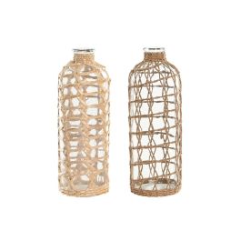 Jarron Mediterraneo DKD Home Decor Transparente Marron Claro 12 x 33 x 12 cm (2 Unidades) Precio: 27.89000027. SKU: B1KGFRHCP9
