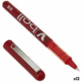 Pilot Rotulador Roller V-Ball Líquida Rojo 0.5 mm Trazo 0.3 mm con Capuchón y Visor de Tinta