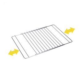 Sauvic Rejilla para horno extensible en acero inoxidable cromado 38.5-55x31.5 cm