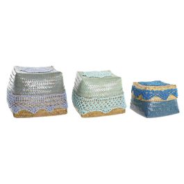 DKD Home Decor Cesta Balines Decorativa para el Hogar, Set de 3 piezas en Bambú y Algodón, Azul Turquesa y varios colores, 27 x 27 x 22 cm Precio: 30.58638. SKU: B1BQ9HZTCW