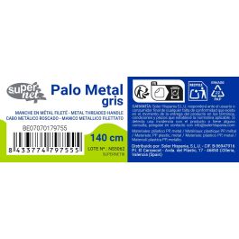 Inde Palo Metal Gris 140 cm (2,5 x 2,5 x 140 cm) (12 Unidades)