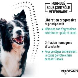 Vetocanis Collar Antiparasitario para Perro Mediano 10-20 kg - Repelente Pulgas, Garrapatas, Mosquitos con Margosa y Lavandín Natural