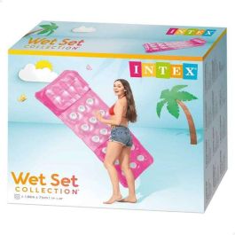 Intex Colchoneta hinchable con reposacabeza, 188 x 71 cm, colores surtidos, transparente con fondo colorido, 18 alojamientos posavasos Intex Colchoneta hinchable con reposacabeza, 188 x 71 cm, colores surtidos, transparente con fondo colorido, 18 alojamientos posavasos