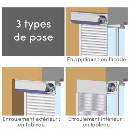 FRANCIA-COMBI Persiana enrollable manual de PVC con correa - L 120 x H 155 cm