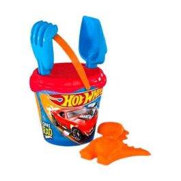 Cubo de playa hot wheels 18 cm con cedazo, pala, rastillo y 2 moldes en red Cubo de playa hot wheels 18 cm con cedazo, pala, rastillo y 2 moldes en red
