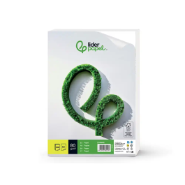 Liderpapel Papel A5 80g/m2 Liso Paquete 500 Hojas Blanco Ideal Escritura y Fotocopiadoras