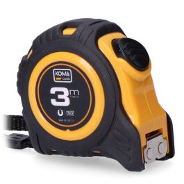 Koma Tools Flexómetro Magnet 3 m x 16 mm Cuerpo ABS Antideslizante Gancho Magnético Cinta Amarilla