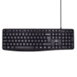 Ewent EW3002 Teclado de Oficina USB Alámbrico QWERTY Portugués Completo 100% con Teclado Numérico, Membrana, Altura Ajustable, Teclas Windows, Negro