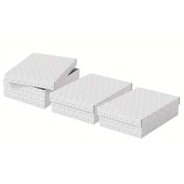 Esselte 628284 Pack 3 Cajas de Almacenamiento Blancas, 360x265x100mm