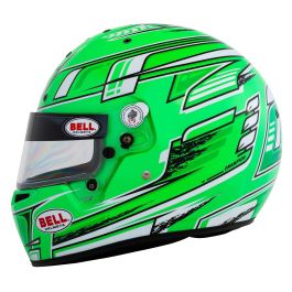 Bell BL1311115 Casco KC7 CMR Juvenil Karting Ligero Fibra Carbono Antivaho DSAF Ventilado Snell-FIA CMR-2016 Verde Talla 58