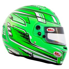 Bell BL1311115 Casco KC7 CMR Juvenil Karting Ligero Fibra Carbono Antivaho DSAF Ventilado Snell-FIA CMR-2016 Verde Talla 58