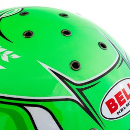 Bell BL1311115 Casco KC7 CMR Juvenil Karting Ligero Fibra Carbono Antivaho DSAF Ventilado Snell-FIA CMR-2016 Verde Talla 58