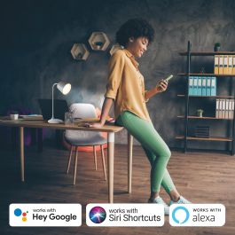 Muvit Lámpara Sobremesa iO WiFi Blanca - Control por App, Compatible con Google Home, Alexa y Siri, Luz Ajustable