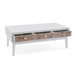 Versa Mesa Centro con 3 Cajones Sira, 110x60x41 cm, Madera MDF y Pino Versa Mesa Centro con 3 Cajones Sira, 110x60x41 cm, Madera MDF y Pino