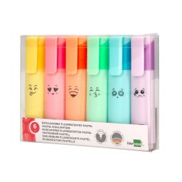 Rotulador Liderpapel Fluorescente Pastel Punta Biselada Estuche De 6 Unidades Colores Surtidos