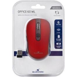 Ratón Bluestork M-WL-OFF60-RED Negro/Rojo