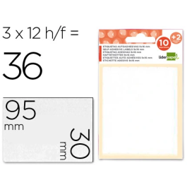 Liderpapel Etiquetas Adhesivas 30x95 mm, 3 Unidades por Hoja, 12 Etiquetas + 2 Obsequio Precio: 8.49999953. SKU: B1ESDYBR2H
