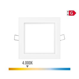 Edm Mini Downlight LED Empotrable Cuadrado 6W 4000K Luz Día Blanco 11.7x11.7cm IP20 No Dimable
