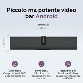 Jabra PanaCast 40 VBS MS VB AND Cámara de Video Colaborativa 4K Ultra HD, 4x Zoom, 180° FoV, MS Teams Rooms Negro