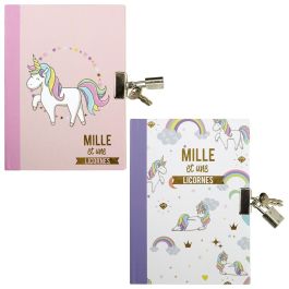 The Concept Factory Diario Unicornio Con Candado, 80 Páginas, 12x1.8x15.2 cm