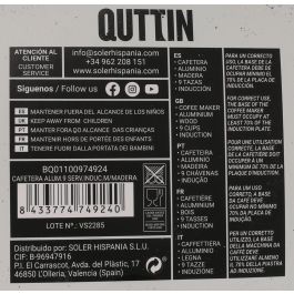 Cafetera de aluminio para 9 servicios, inducción, madera Quttin (6 Unidades) Cafetera de aluminio para 9 servicios, inducción, madera Quttin (6 Unidades)