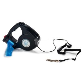 Mascow Correa Extensible 3 en 1 con Luz LED y Bolsas, 5 m, Plástico y Metal, Gris/Negro Surtido, 17x16x5 cm (12 Unidades)
