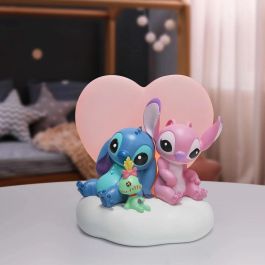 Enesco Figura Iluminada Disney Stitch y Angel Colección Grand Jester con Corazón que se Ilumina