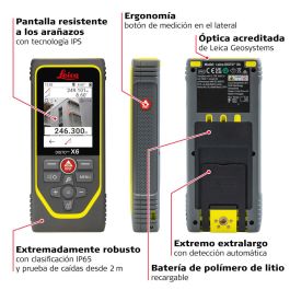 Telémetro Leica Geosystems Disto X6 250 m