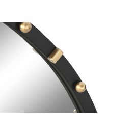 DKD Home Decor Espejo Moderno Negro Dorado 3.5 x 90 x 90 cm Hierro Cristal