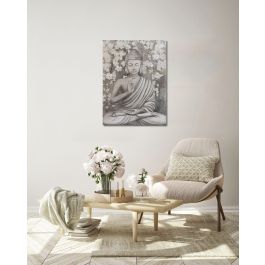 DKD Home Decor Cuadro Oriental Buda Dorado Granate Lienzo Pino 2.7 x 80 x 60 cm (2 Unidades)