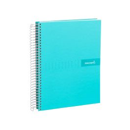 Cuaderno Espiral Liderpapel A4 Crafty Tapa Forrada 80H 90 gr Cuadro 4 mm Con Margen Color Turquesa 5 unidades