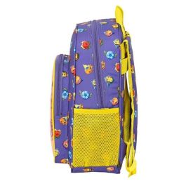 Mochila Escolar SuperThings Guardians of Kazoom Amarillo Morado 27 x 33 x 10 cm