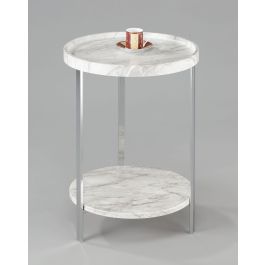 DKD Home Decor Mesita Auxiliar Moderno Blanco Plateado MDF Metal Simil Marmol 40 x 53 x 40 cm Precio: 81.50000012. SKU: B1CTWT7Q5N