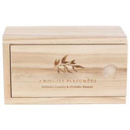 Set de 2 velas con caja de madera