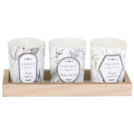 Juego De 3 Velas Nature Con Soporte Home Deco Factory