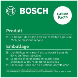 Nivel láser de burbuja Bosch EasyLevel con soporte de pared (línea láser para alineación flexible en paredes y punto láser)