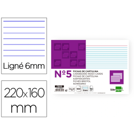 Liderpapel Fichas Rayadas Nº5 160x220 mm 180gr Paquete de 100 Unidades Precio: 4.49999968. SKU: B1ARRZ3P66