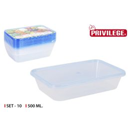 Privilege Set 10 Recipientes Semidesechables Rectangulares 500 ml 17.5 cm (L) x 12 cm (A) x 4 cm (Al) (24 Cajas) Precio: 50.49999977. SKU: B1EP8CBRAZ