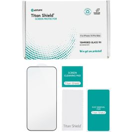 eSTUFF Protector de pantalla INFINITE Titan Shield para iPhone 16 Pro Max, vidrio templado 9H reciclado, pack 50 pcs