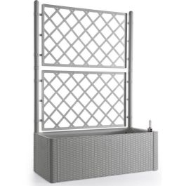 STEFANPLAST - Jardinera Deluxe - rectangular con enrejado gris piedra - 100x43xh142cm Precio: 109.59000008. SKU: S7170963