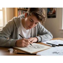 Liderpapel Lápices de Carboncillo para Bocetos, Caja de 3 Unidades con Diferentes Durezas, Certificado FSC