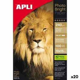 Papel Fotográfico Brillante Apli PHOTO BRIGHT 100 Hojas 10 x 15 cm (20 Unidades)