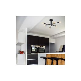 Lámpara de Techo Marco SKD-521MRC | Diseño Moderno y Minimalista de Aluminio para 6 Bombillas E27 | Acabado Contemporáneo 640x300mm