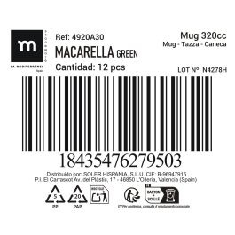 Mug Macarella Green 320 ml - Inde (36 Unidades) Mug Macarella Green 320 ml - Inde (36 Unidades)