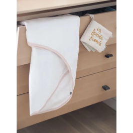 Beaba Manta envolvente para bebé Castillo Rojo, blanca con sesgo beige, 0-3 meses